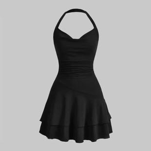 neck slim halter off casual dress shoulder party