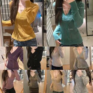 蒜尼尼 10个色拉满亮片针织显瘦上衣2683 yb纱线