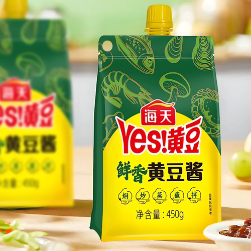 海天鲜yes鲜香黄豆酱袋装酱类调料黄豆蘸酱炒菜300g炒菜家用
