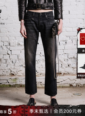 R13 ROMEO 男友风宽腿设计复古水洗工艺直筒牛仔裤