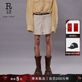 R13 复古斜纹后系带短裤 SAILOR 高腰宽松休闲水手裤