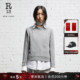 美式 BOXY版 型外缝线设计灰色直袖 R13 圆领针织衫 毛衣