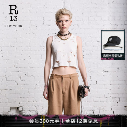 R13TANK极简撕裂破洞坦克背心