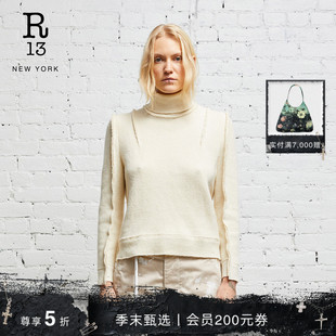 早秋系列 高领针织衫 经典 修身 毛衣 BOXY外缝线设计简约直袖 R13