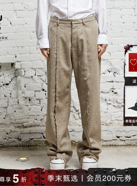 【明星同款】R13 外缝线羊毛长裤阔腿西裤意大利制造