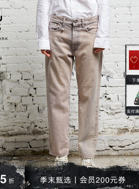 R13 BOYFRIEND 低腰修身直筒版型淡紫色男友风纯棉牛仔裤女