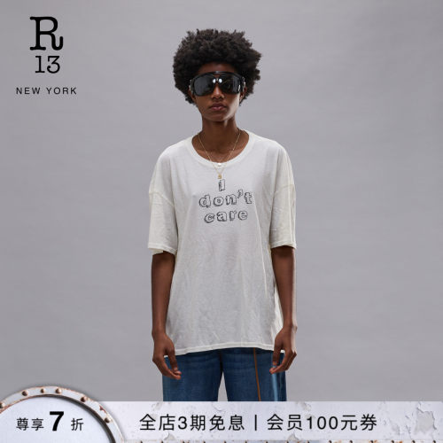 R13宽松字母印花短袖T恤