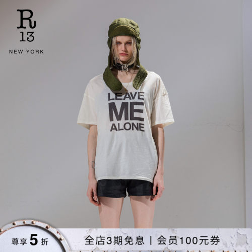 R13宽松字母印花短袖T恤