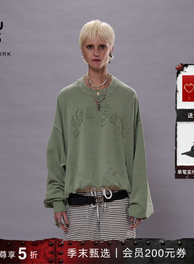 【明星同款】R13 泡泡下摆上衣堆堆袖宽松圆领卫衣