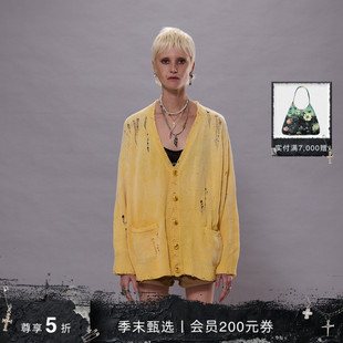 明星同款 宽松破洞针织开衫 R13 慵懒风长袖 毛衣 2025春夏新品