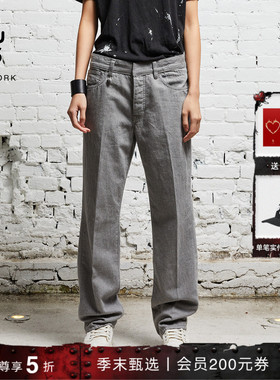 【明星同款】R13 LEMMY 美式复古棉麻混纺直筒牛仔裤