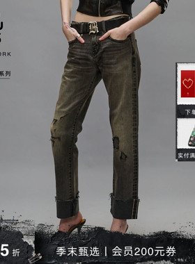 【限量发售】R13 早秋系列 ROMEO 低腰赤耳卷边破洞牛仔裤