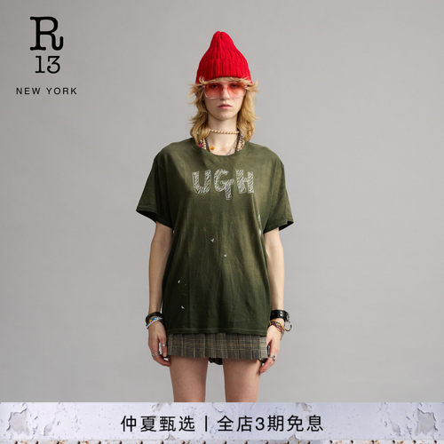 R13宽松字母印花短袖T恤