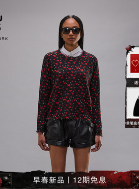 R13 2026早春新品 圆领休闲浪漫爱心慵懒风针织衫毛衣