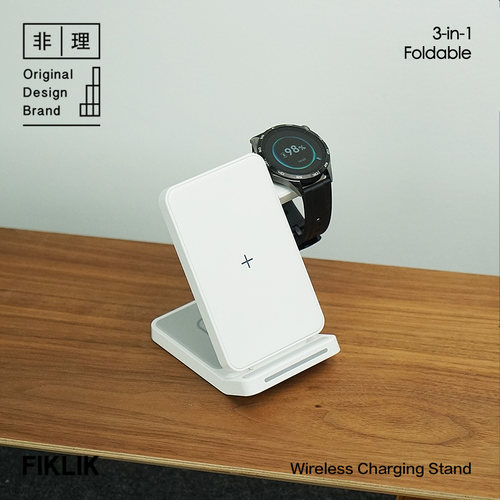FIKLIK非理三合一华为专属手机手表耳机无线充电器支持15W快充可折叠调节角度