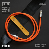 FIKLIK非理硅胶客制化数据线适用苹果安卓PD快充铝合金240W充电线