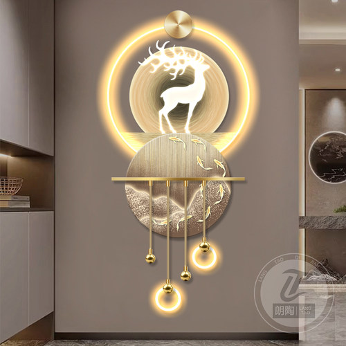 轻奢玄关装饰画九鱼图高档立体