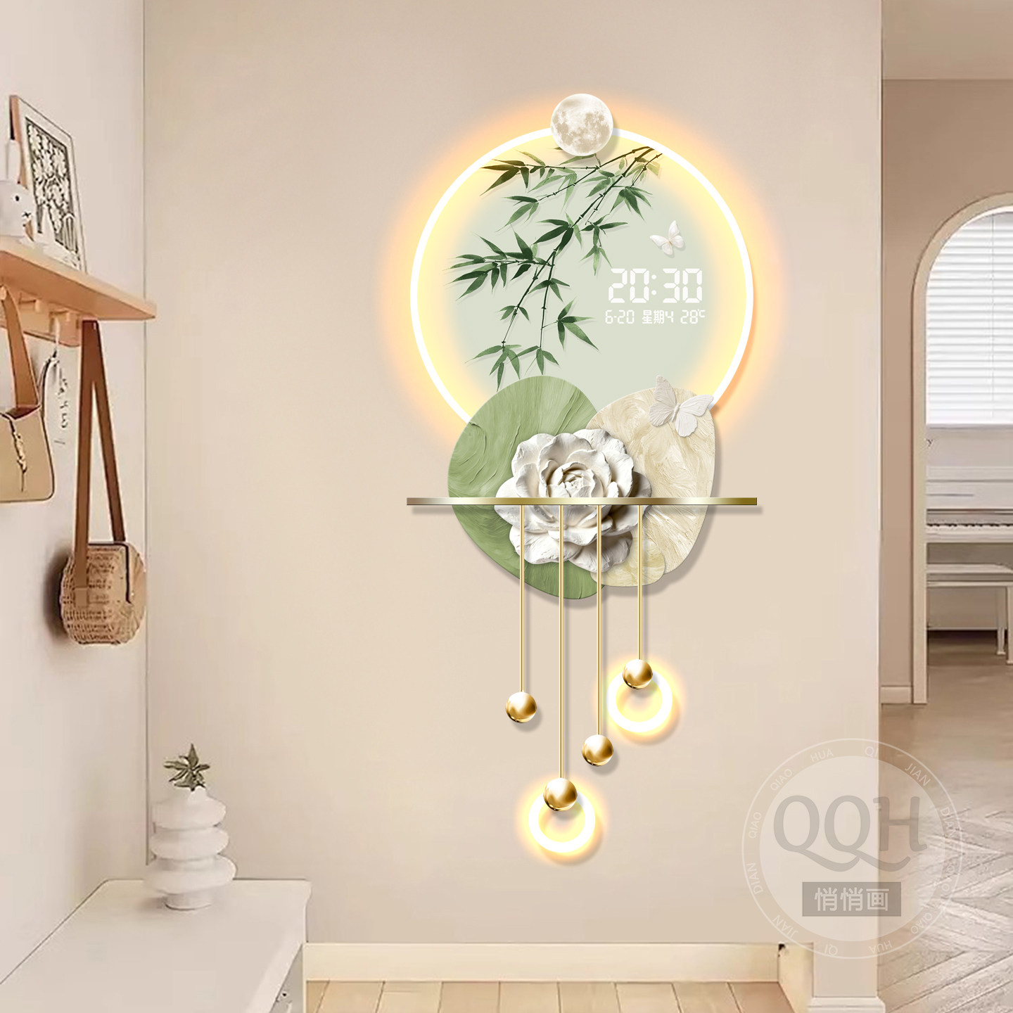 奶油风客厅玄关装饰画高级感