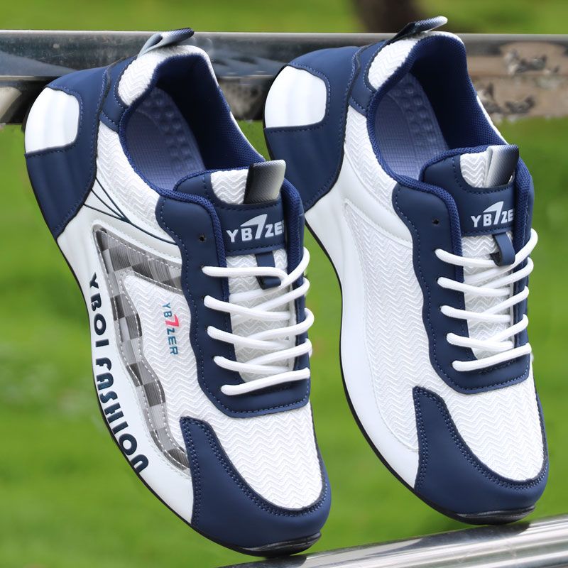 男鞋皮面防水运动男士休