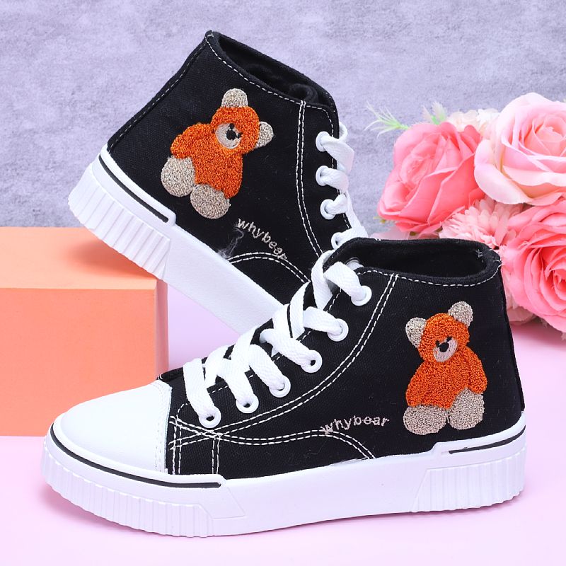 小学生女童透气帆布鞋子2