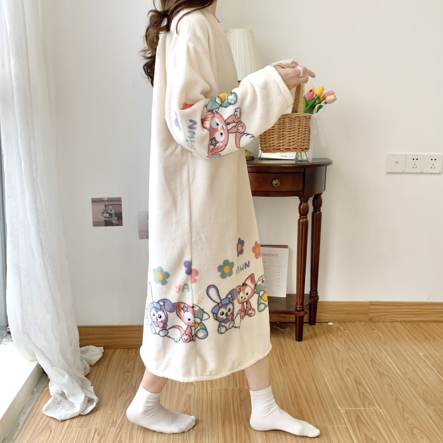 珊瑚绒睡裙女秋冬季加厚