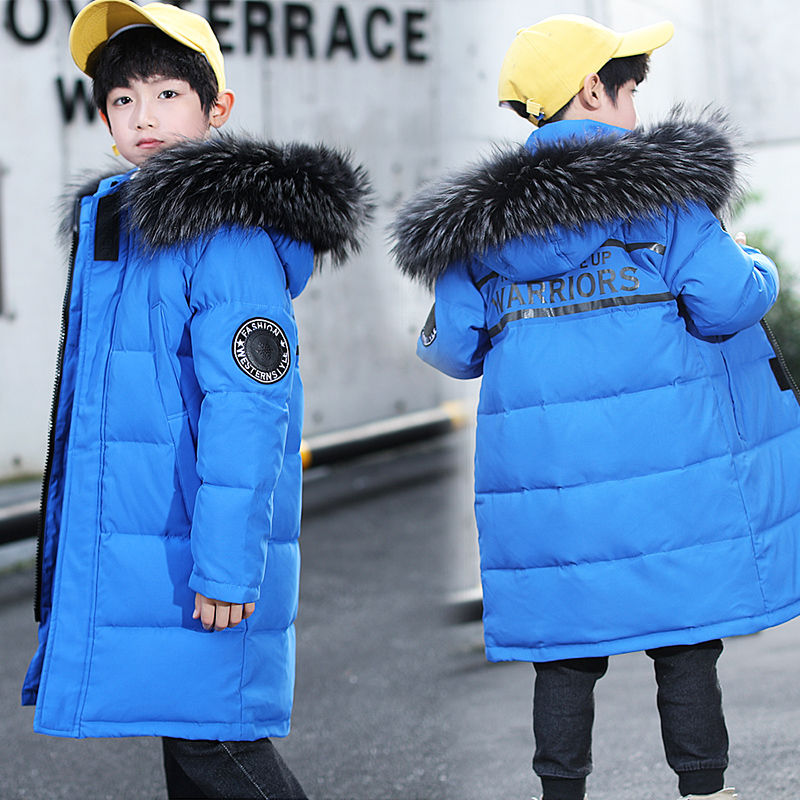 男童羽绒服长款加厚中大