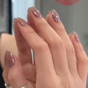 新款手工穿戴甲美甲珍珠月光粉纯欲裸色ins风温柔简约气质婚纱照