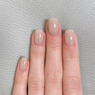 玉脂乳白 奶霜冰玉 纯色美甲手工穿戴甲片指甲贴片 Nail CaoMei