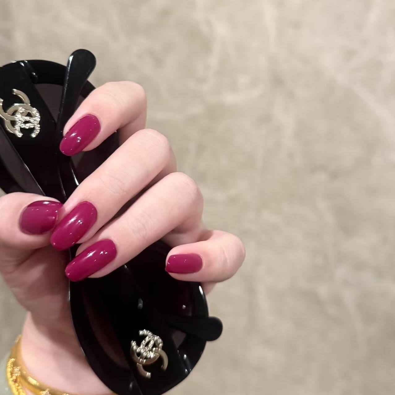 纯手工穿戴甲火龙果辣妹玫红显白流行纯色光疗孕妇成品美甲贴片,彩妆/香水/美妆工具,穿戴甲/甲片,淘宝优惠券,粉丝福利购,淘宝优惠卷