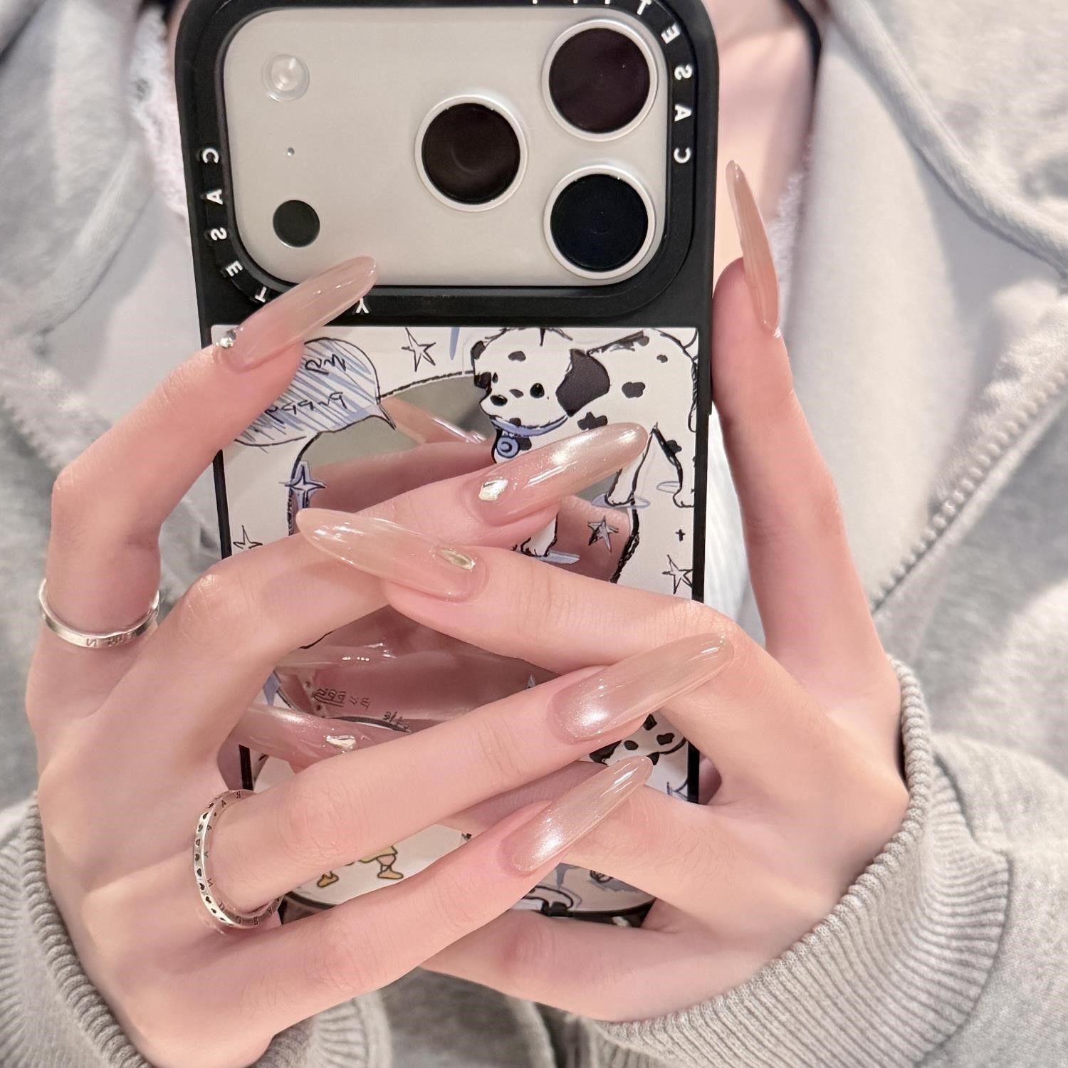 【鎏金岁月】高品质纯手工猫眼晶石超闪锆石碎钻穿戴甲美甲成品