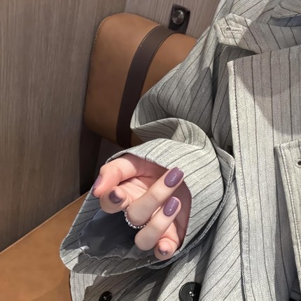指甲贴片美甲贴片手工穿戴甲紫色纯欲光疗自然高级感成品甲片