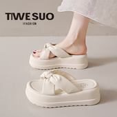 女夏外穿2026新款 时尚 网红爆款 凉拖鞋 增高轻便厚底软底防滑沙滩鞋