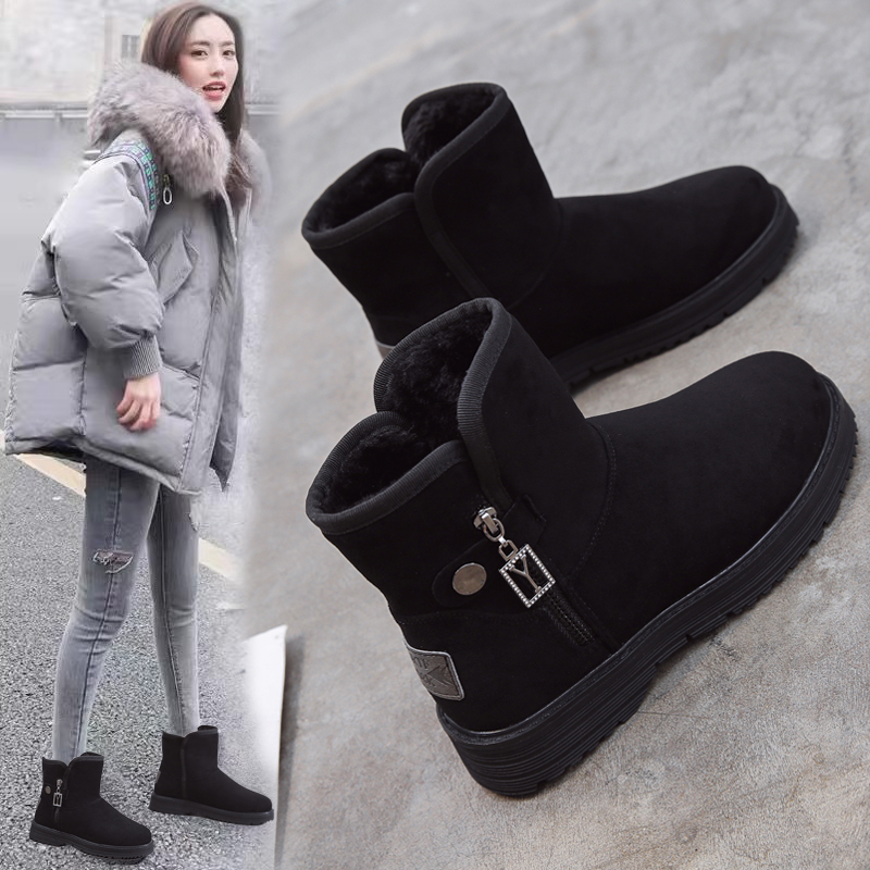 厚底雪地靴加绒保暖东北防水防滑