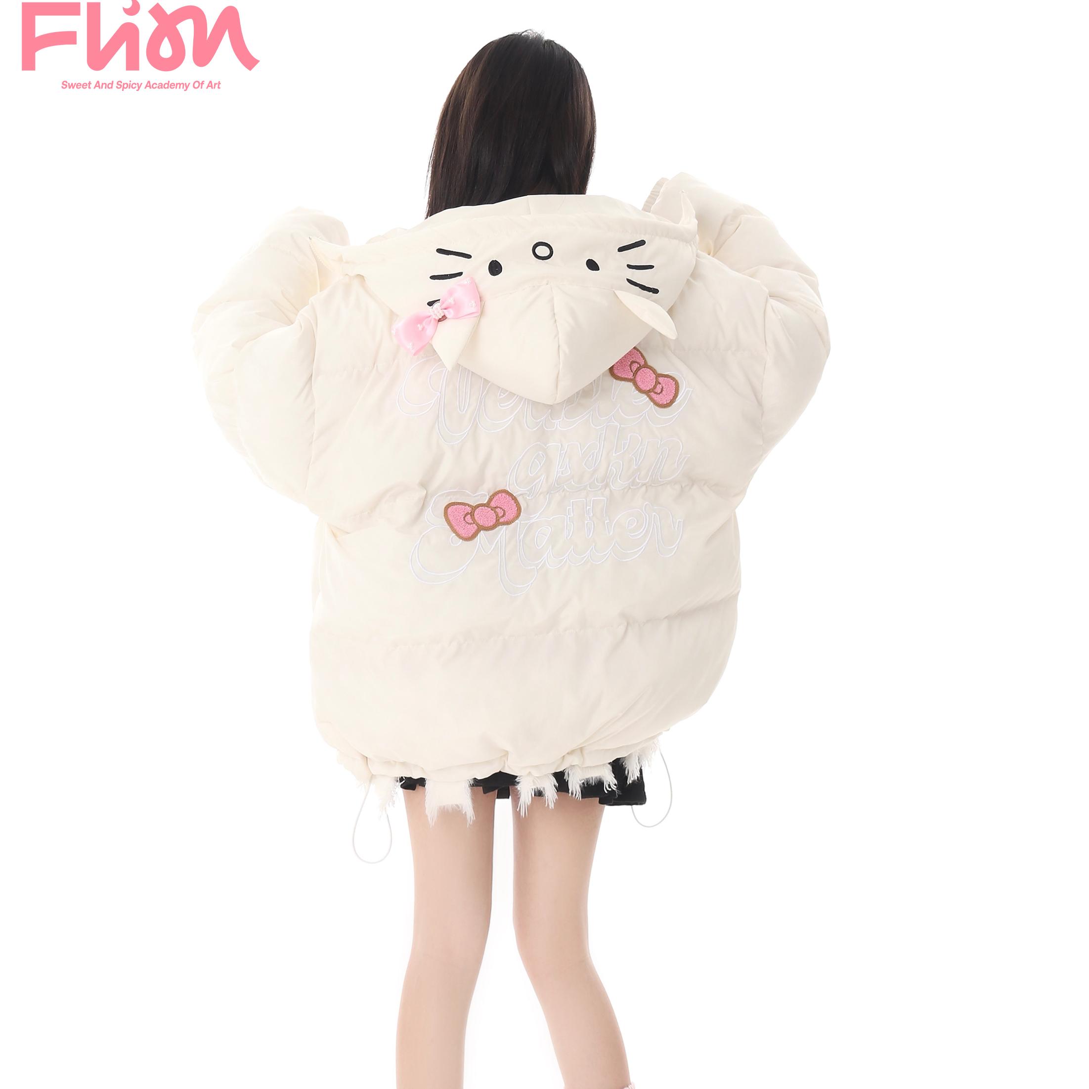 可爱蝴蝶结Kitty猫棉服