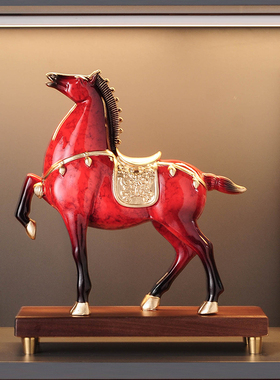 新中式马上有钱摆件办公室老板桌马到成功装饰品乔迁客厅玄关开业