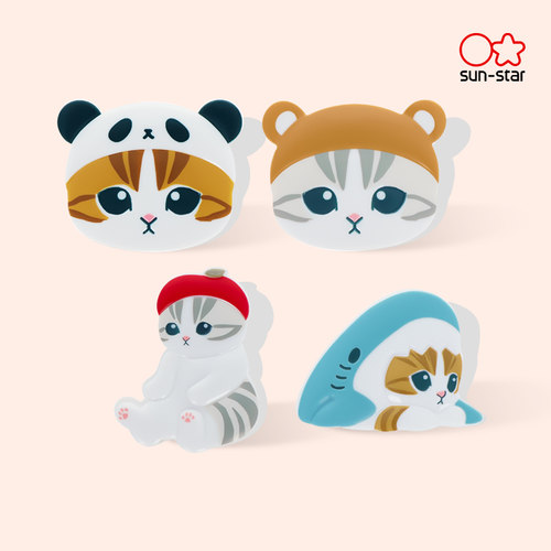 sunstar太阳星×mofusand福猫珊迪可爱猫咪创意造型夹子文件票据整理手帐配件零食封口家用办公