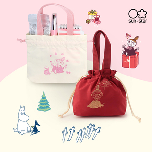 日本sunstar太阳星Moomin姆明限定抽绳便当手提托特包日常通勤收纳购物袋大容量高颜值可爱女学生