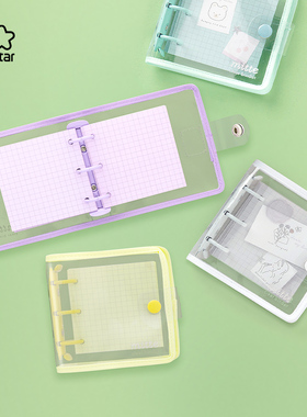 进口sunstar太阳星文具旗舰店迷你活页本mitte系列巴掌大小可爱方便携带自带透明卡袋挂饰开孔diy装饰