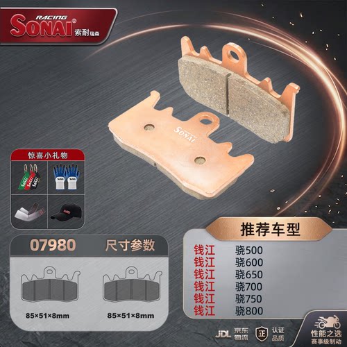 SONAI刹车片钱江骁500600650