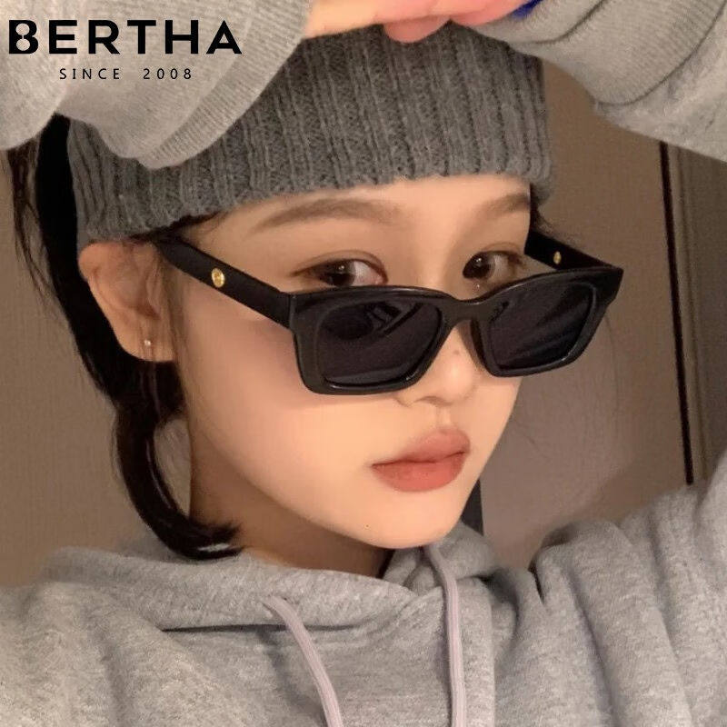 贝尔莎（bertha）jennie同款gm墨镜女高级感复古方框小脸开车防紫