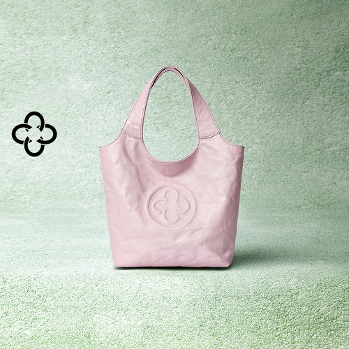 CASSILE卡思乐MINI马甲手拎包女粉色植鞣牛皮时尚褶皱手提菜篮包