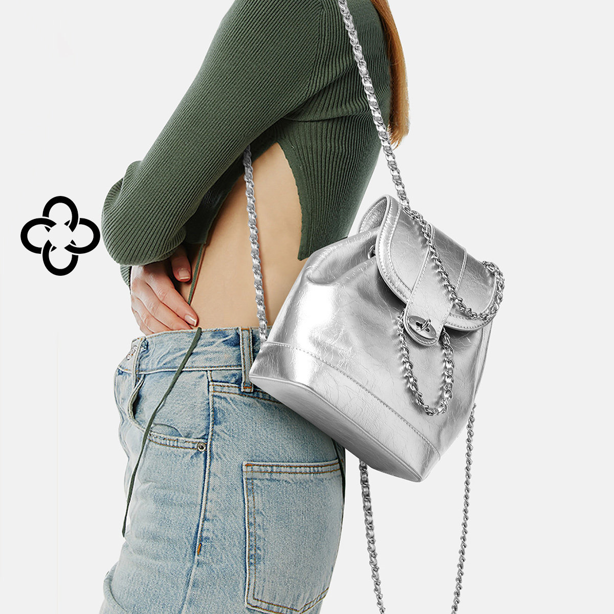 【新年礼物】CASSILE卡思乐双肩包女2025新款小香风链条银色背包,箱包皮具/热销女包/男包,水桶包,淘宝优惠券,粉丝福利购,淘宝优惠卷