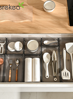 厨房收纳盒抽屉分隔组合刀叉盘桌面化妆品办公室内置分割隔板筷子