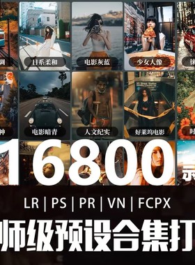 lr预设ps滤镜pr调色lightroom人像磨皮lut插件手机日系婚礼胶片