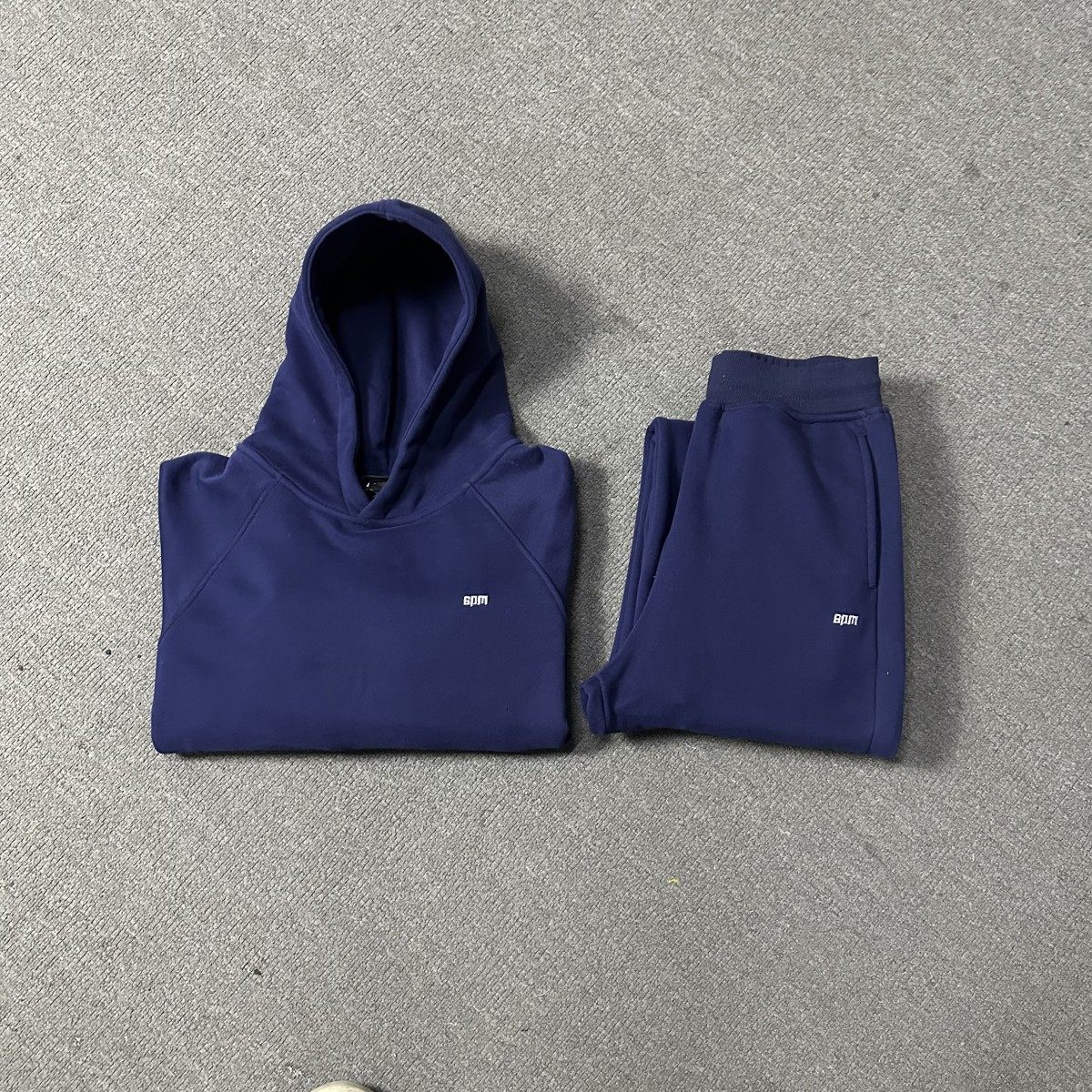 thumbnail for High-End Trendy 6Pm New Embroidered Letter Fleece-Lined Hoodie for Men Drill Hip-Hop Casual Sweatpants Set