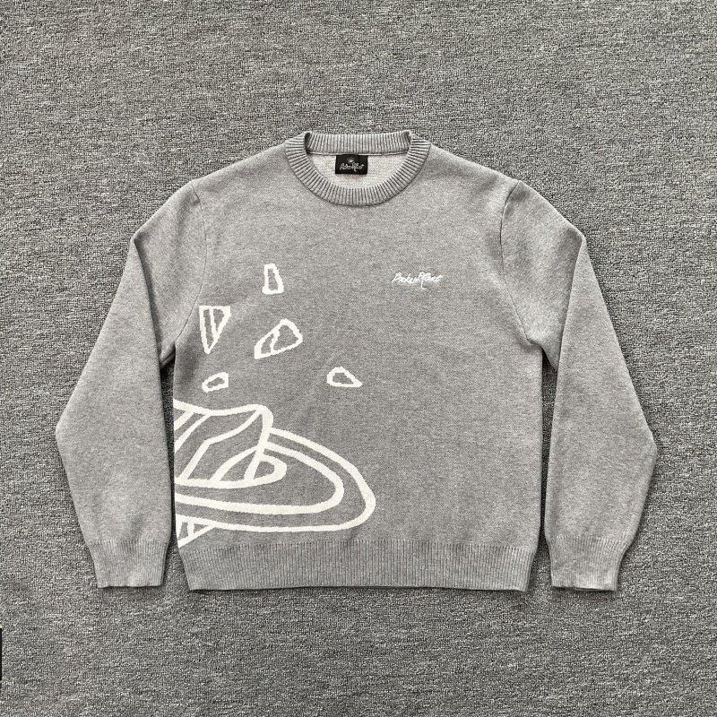 thumbnail for Broken Planet jacquard embroidered logo knitwear American street couples crewneck sweater
