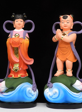 童男童女佛像 金童玉女 善财童子龙女 树脂佛像 观音弟子左右护法