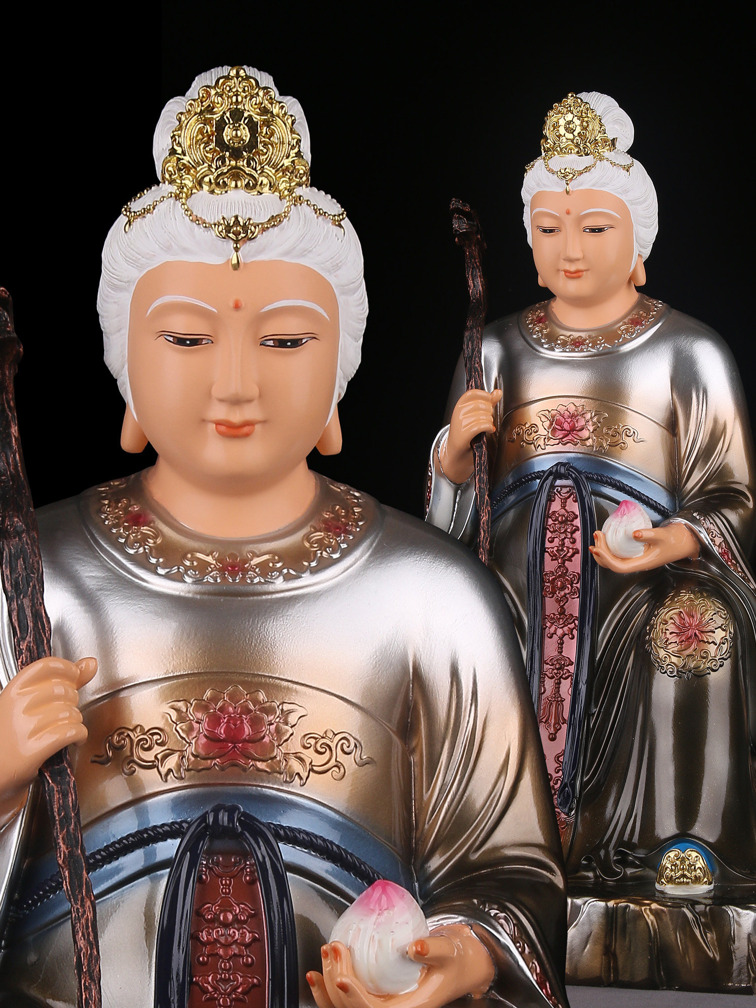黑妈妈像铁刹山黑老太太神像家用佛堂摆件四大家族黑奶奶树脂佛像