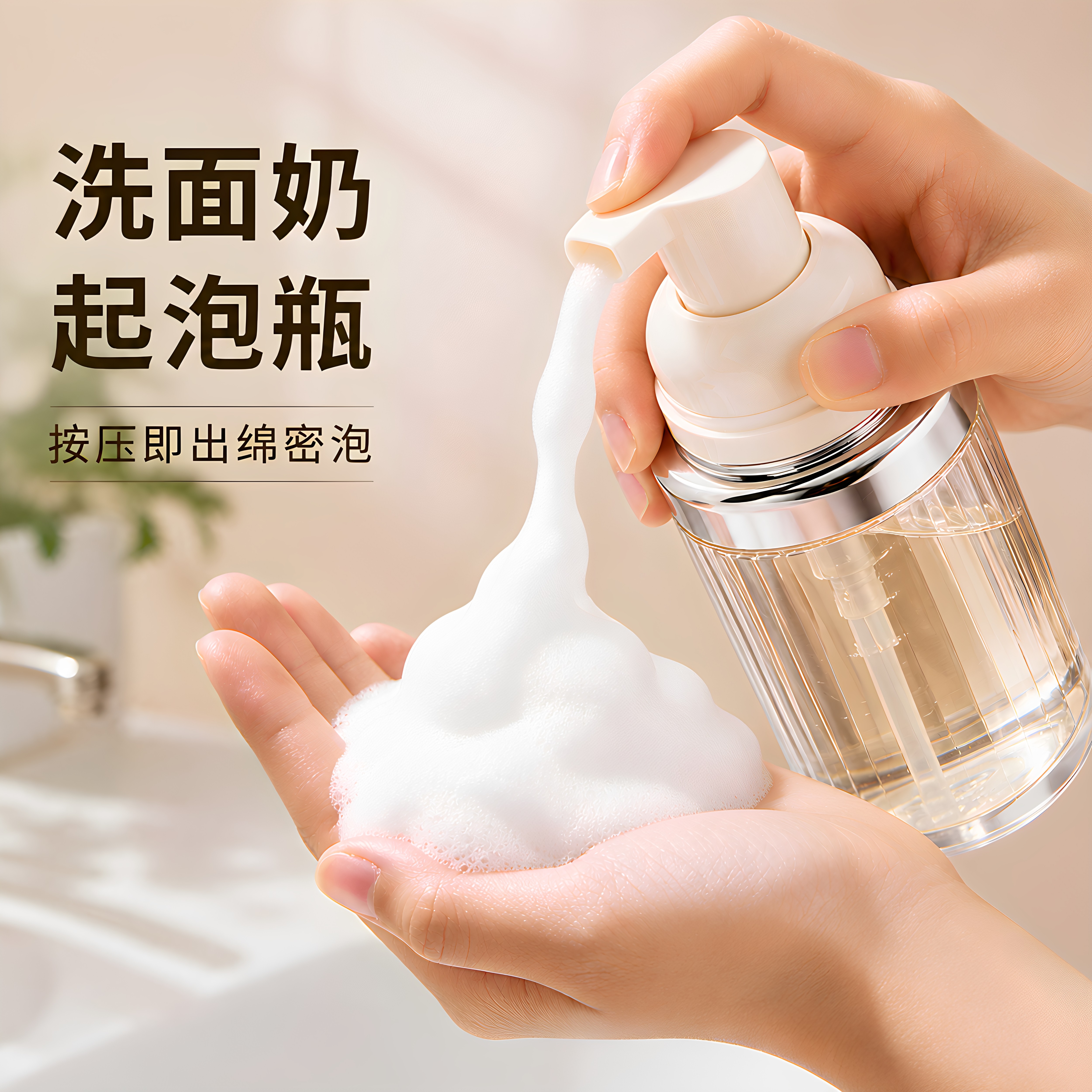 旅行分装瓶按压式起泡真空瓶子沐浴露洗发水洁面慕斯便携小喷壶图片