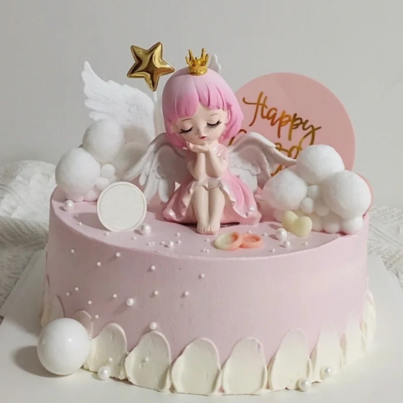蜜雪儿天使蛋糕装饰安妮天使贝拉甜品台装饰